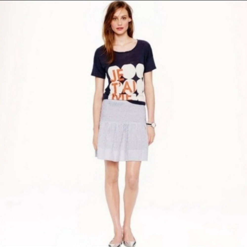 J. Crew Factory Seersucker Eyelet Skirt, sz 6